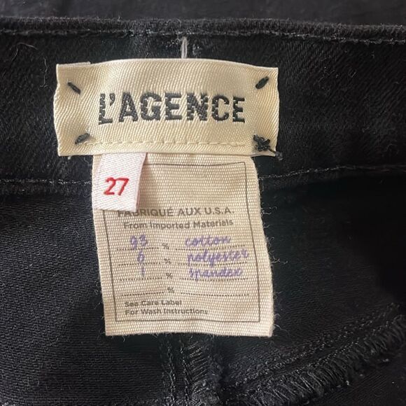 L'agence Black High Rise Skinny Cropped Jeans 27 - Picture 5 of 6